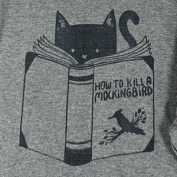 How To Kill A Mockingbird Long Sleeve Graphic Sweatshirt Mens 3XL Gray Casual - Picture 2 of 7